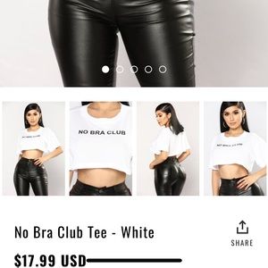 No bra club crop top